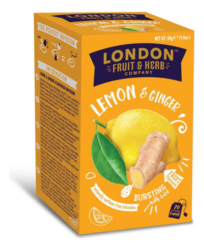 Té London Fruit & Herbal  Limón Y Gengibre, 20 Unids. 0