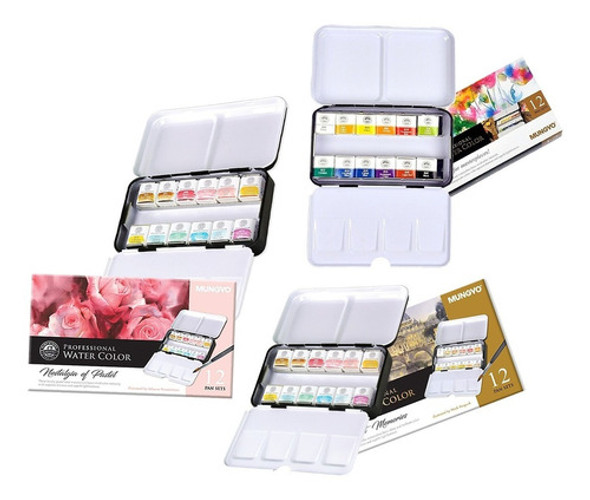 Mungyo Set Acuarelas X 12 + Metálica X 12 + Pastel X 12 0