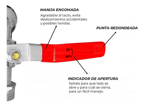 Canilla Esferica 1/2 Metalica Palanca Para Manguera Patio X6 1 Canilla Esferica 1/2 Metalica Palanca Para Manguera Patio X6 1