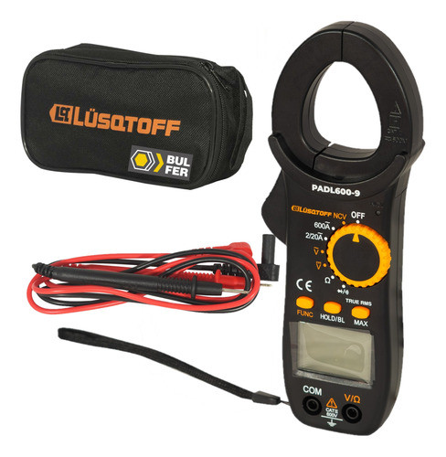 Pinza Amperimétrica Digital 600v True Rms + Estuche Y Puntas 0