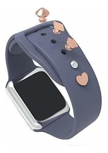 Bucles De Anillo Decorativos De Metal Para Apple Watch Rosa 0