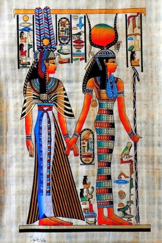 Nefertari Y Diosa Isis - Antiguo Egipto - Lámina 45x30 Cm. 0