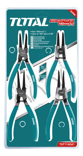 Set De 4 Pinzas De Seguro Total - 180mm, 7 Pulgadas 0