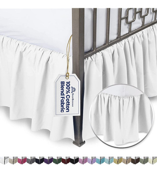 Faldón De Cama Con Volantes Y Esquinas Divididas - Queen, Bl 0