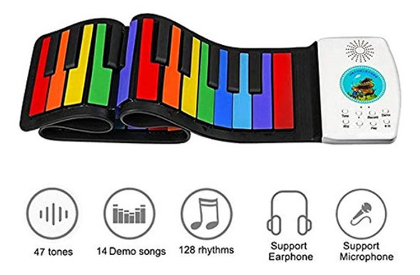 Piano Enrollable Con 49 Teclas, Portátil, Recargable, Electr 1