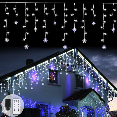 Fanshunlite Luces De Carmbano Con Copo De Nieve Y Estrella, 0