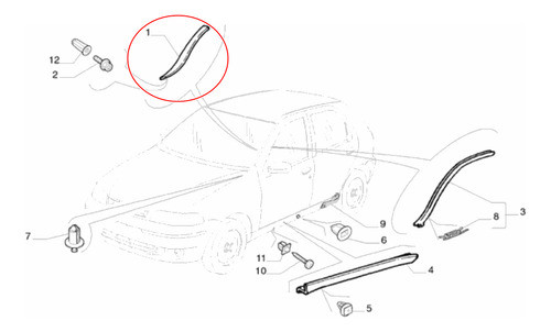 Moldura Parabrisas Der Fiat Strada Trekking 2014 Al 2020 1