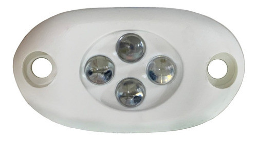 2 Un. Luz De Cortesia 4 Leds Branco Frio Oval Abs 12v Lancha 1