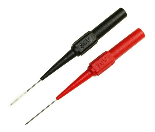 Par Agujas Para Multimetro Terminales 0.7mm Rojo/negro 0