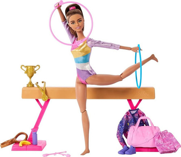 Barbie Muñeca Gimnasta Morocha Hrg53 0
