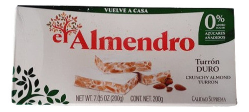 Turron De Almendras Español 200g Importado Sin Azucar 0