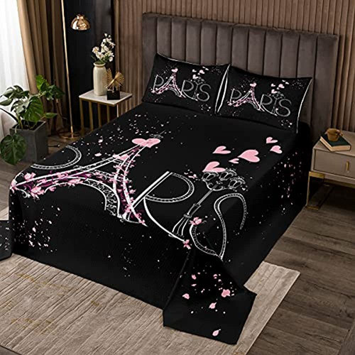 Colcha Acolchada De La Torre Eiffel, Colcha Elegante De Parí 0