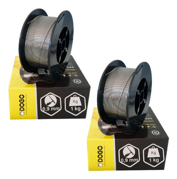 Alambre Flux 0,9mm Soldar Mig Sin Gas Rollo 1 Kg - Pack X2 0