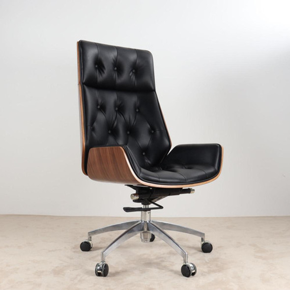 Silla Negro Pu, Madera Y Aluminio Structure 0