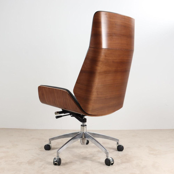 Silla Negro Pu, Madera Y Aluminio Structure 1