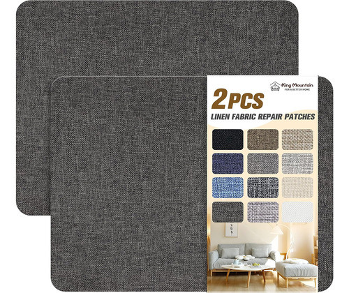 Parches De Lino Autoadhesivas, 20x28 Cm, 2 Piezas, Gris Oscu 0