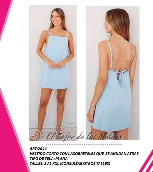 Molde Digital Vestido Con Lazobreteles, Pack Talles S Al Xxl 1 Molde Digital Vestido Con Lazobreteles, Pack Talles S Al Xxl 1