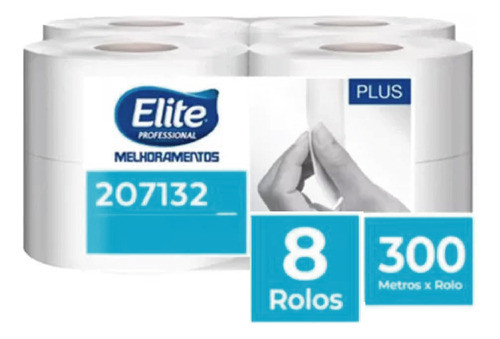Elite Profesional Papel Higiénico Hoja Simple 8und X 300mts 0