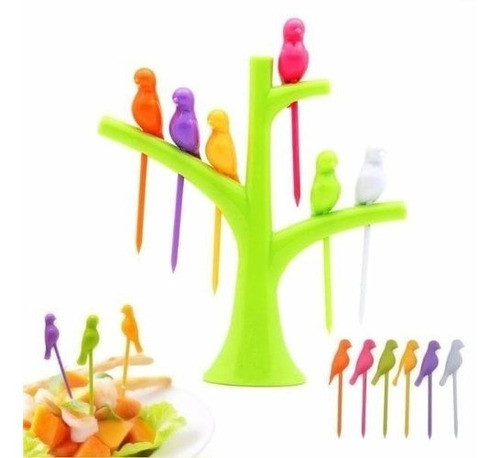 Palillero Copetinero Arbol 6 Pajaritos 0