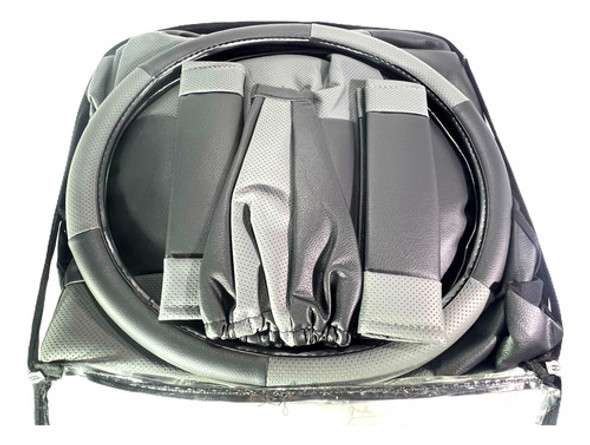 Fundas Cubre Asientos Auto Cuerina Calidad .x12 Pzs Gris 0