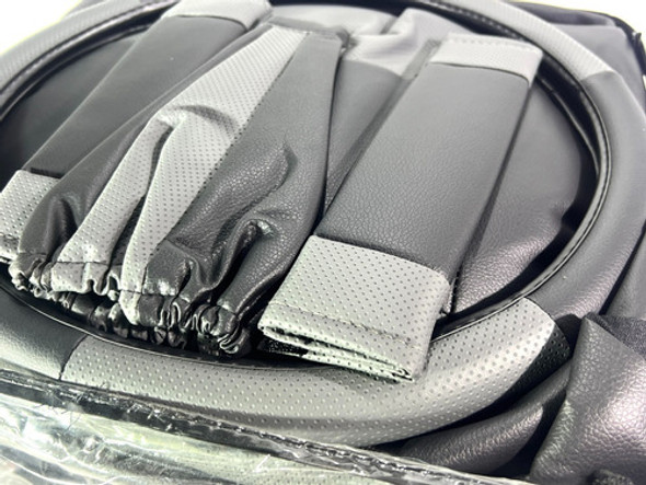 Fundas Cubre Asientos Auto Cuerina Calidad .x12 Pzs Gris 1