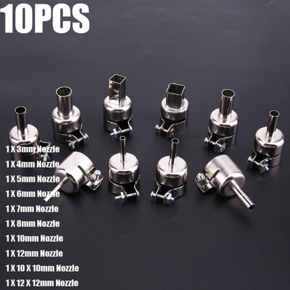 10pcs Calor Pistola Boquillas Soldar Kit Herramienta Para Es 0
