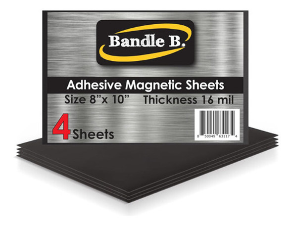 Hojas Magnéticas Flexibles 20x25 Cm Con Adhesivo, Pack 4 0