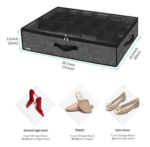 Organizador De 24 Zapatos Zapatillas Para Debajo De La Cama 1 Organizador De 24 Zapatos Zapatillas Para Debajo De La Cama 1