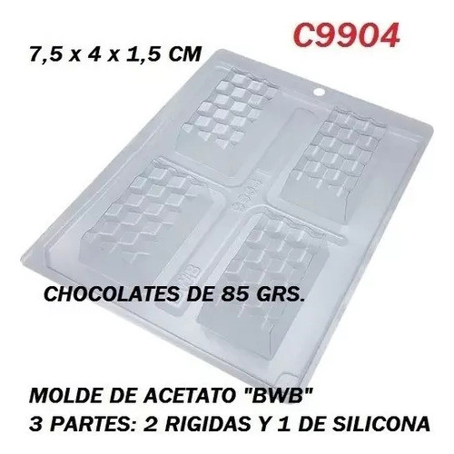 Molde De Acetato Bwb - Tabletas De Chocolate (*c9904) 1