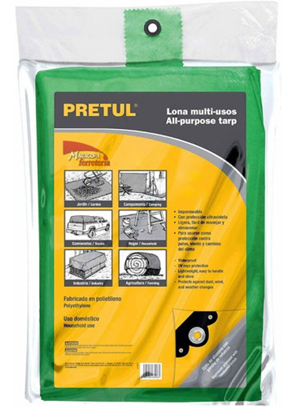 Lona Toldo Multiuso 4 X 5 Metros Impermeable Verde Pretul 1