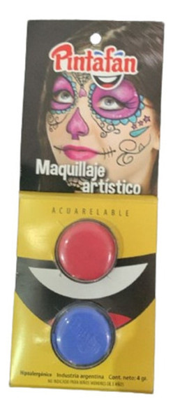 Pack X 2 Maquillaje Artistico Pintafan Rojo Y Azul 0