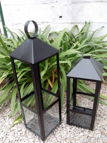 Set 2 Faroles /fanales Para Velas  En Metal.. 0