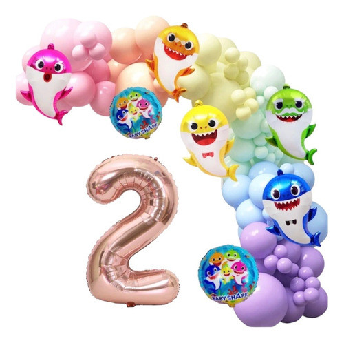 Globos Meralizados Tiburones / Mar 45 Ck De Baby Shark !!! 0