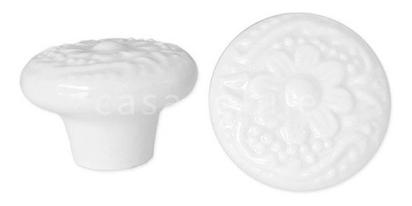 6 X Puxador Porcelana Cerâmica Gaveta Armário Colonial Retrô 0
