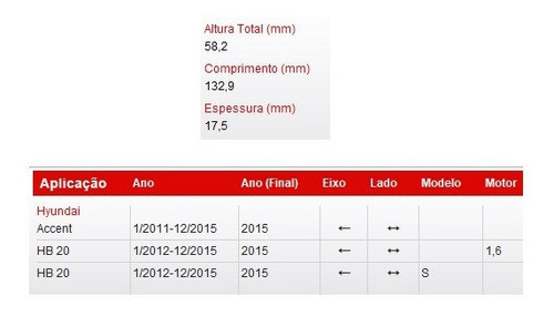 Pastillas De Freno Hyundai Accent/hb20 2012 1