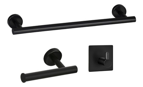 Set De 3 Accesorios Para Baño Negro Alloy -99z5hykc 0