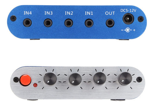 Mezclador De Audio, Mini Mezclador Estereo 4 En 1, Ajuste De 1