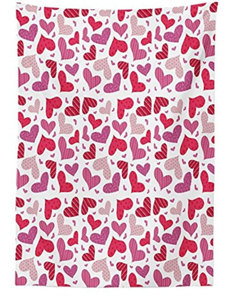 Mantel De Ambesonne Valentines, Garabatos Dibujados A Mano A 1 Mantel De Ambesonne Valentines, Garabatos Dibujados A Mano A 1