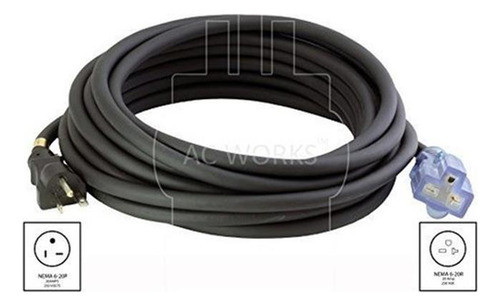 Ac Works 20amp 250volt Sjtw 123 Cable De Extension Nema 620 1