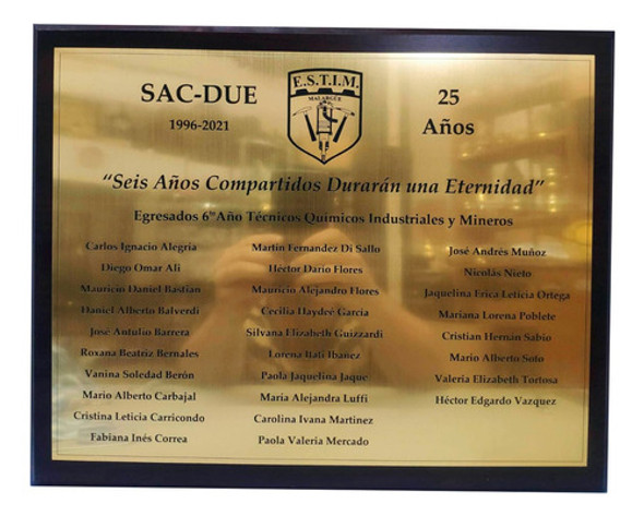 Plaqueta Conmemorativa 30 X 40 0 Plaqueta Conmemorativa 30 X 40 0