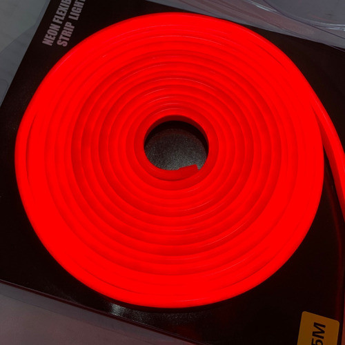 Tira Cable Luz Continua Tipo Neon 12v 40w 5m Rojo Auto R1 1