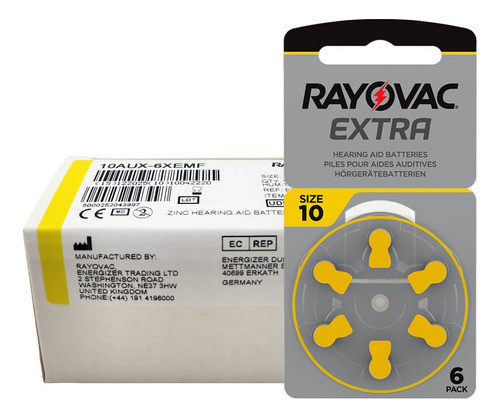 60 X Pilas Audifono Rayovac 10 Pr70 Extra Advanced San Marti 0