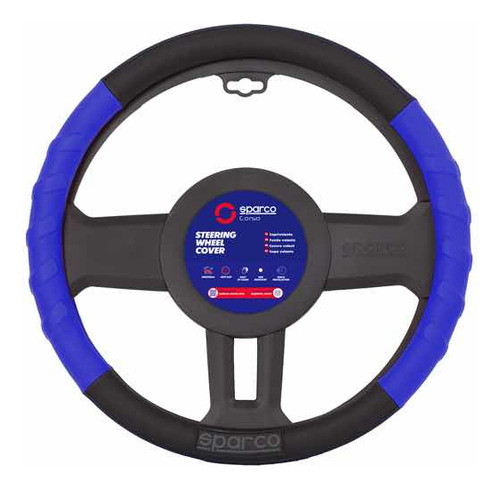 Cubre Funda Volante Sparco Negro/azul Cuero Ex Model 1