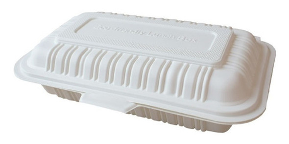 Estuche Bisagra 600 Ml. Compostable Fecula De Maiz X 100 U. 1