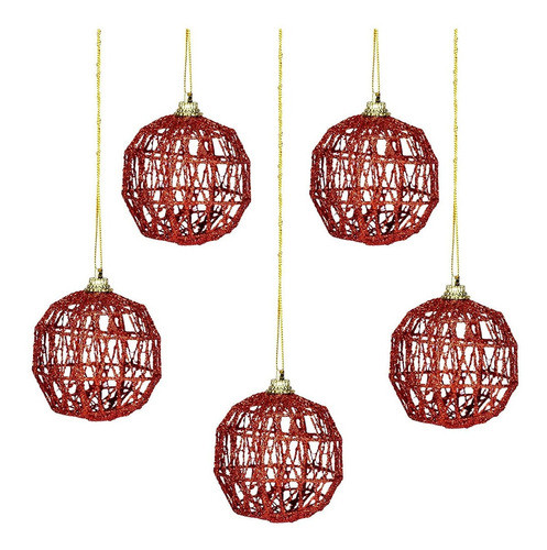 20 Bolas Ams Rojas Para Arbol De Navidad 6cm 0