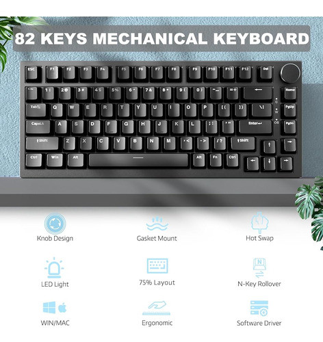 Teclado Mecánico Ajazz Ak820 Con Control De Perilla Cnc, Tec 1