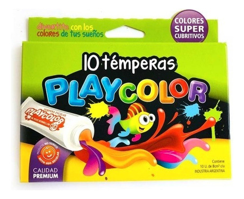 Temperas X 10 Colores Surtidos Playcolor 0