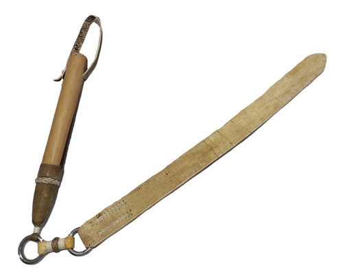 Rebenque Cabo Madera Pulida 2arg Cuero Machito Apero Recado 0