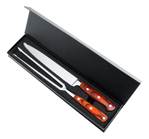 Juego De Tinchar Acero Premium 2 Pzas. Mango Madera Lincolns 0