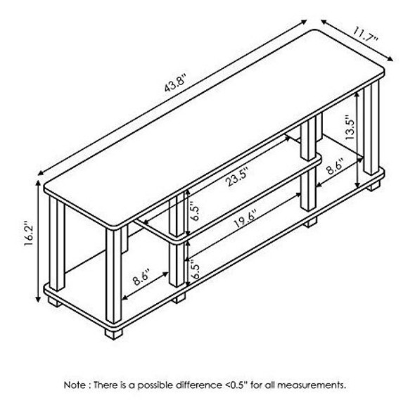 Furinno 18027wnbr Turnstube Entertainment Tv Stand Con Squar 1